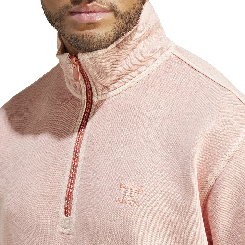 adidas Originals Mens adidas Originals Trefoil Essentials+ Lifestyle Dye Half-Zip Crew - Mens Wonder Clay Size XXL