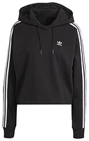 adidas Originals Womens adicolor 3-Stripes Short Hoodie - Black