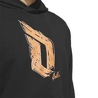 adidas Mens Dame Graphic Basketball Hoodie - Black