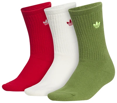 adidas Originals Womens adidas Originals Xmas Comfort Crew Socks 3 Pack - Womens White/Green/Red Size M