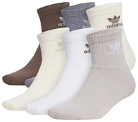 adidas Originals Mens Trefoil 6 Pack Quarter Socks - Earth Strata/Wonder White/Wonder Beige