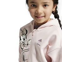 adidas Girls adidas Disney x Minnie & Daisy Track Top - Girls' Preschool Shadow Fig/Off White/Sandy Pink Size XS