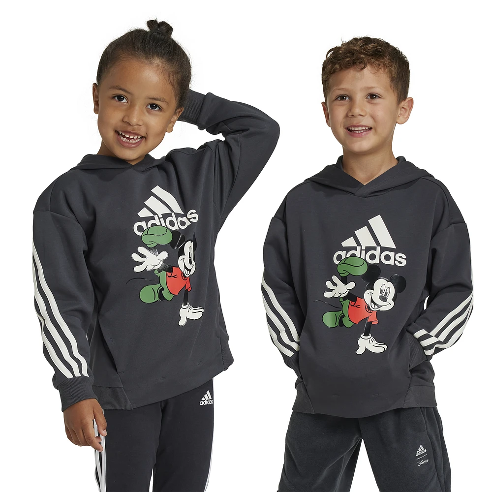 adidas Boys Disney Mickey Mouse Sweatshirt - Boys' Preschool Carbon/Bright Red/Off White