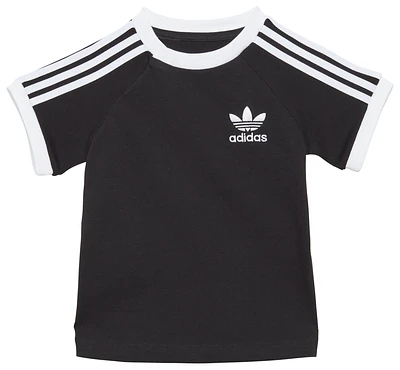 adidas Originals Boys adicolor 3-Stripes Short Sleeve Lifestyle Tee - Boys' Toddler Black