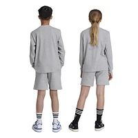 adidas Originals Boys adidas Originals Fleece Shorts - Boys' Grade School Medium Grey Heather Size XS