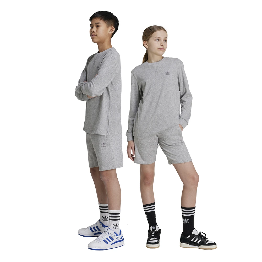 adidas Originals Boys adidas Originals Fleece Shorts - Boys' Grade School Medium Grey Heather Size XS