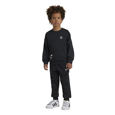 adidas Originals Boys adidas Originals Disney Mickey & Friends Sweater and Joggers Set - Boys' Preschool Black Size 4T