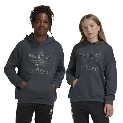 adidas Originals Boys Camo Fleece Hoodie - Boys' Grade School Black/Grey