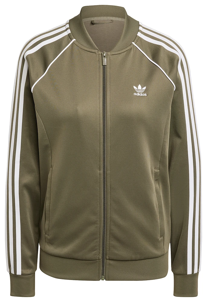 adidas Originals Womens adidas Originals Superstar Track Top - Womens Olive Strata Size S