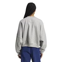 adidas Originals Womens Trefoil Essentials Fleece Sweater - Medium Grey Heather/Medium Heather