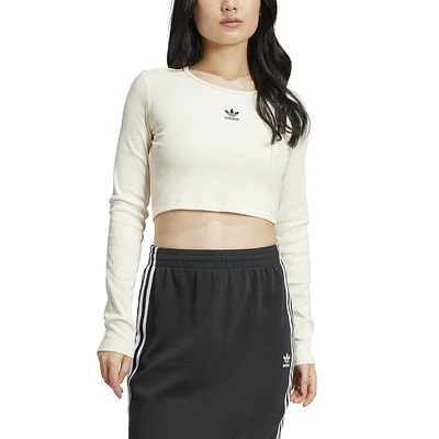 adidas Originals 3-Stripe Long Sleeve Cropped Top - Women's