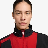 Nike Womens Nike NSW Street Woven Jacket - Womens Sail/University Red Size XS