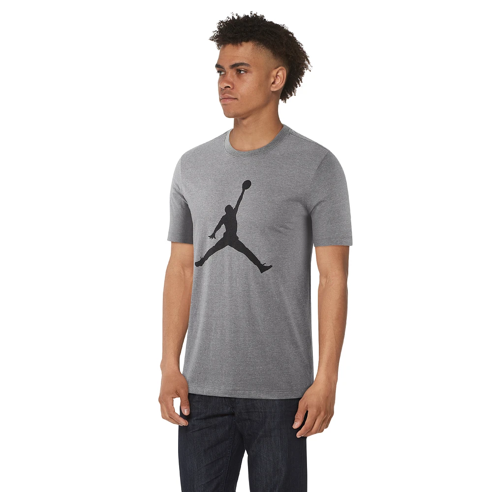 Jordan Mens Jumpman Crew T-Shirt - Carbon Heather/Black