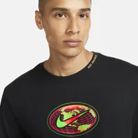 Nike Mens Nike Worldwide Globe T-Shirt - Mens Black/Black Size S