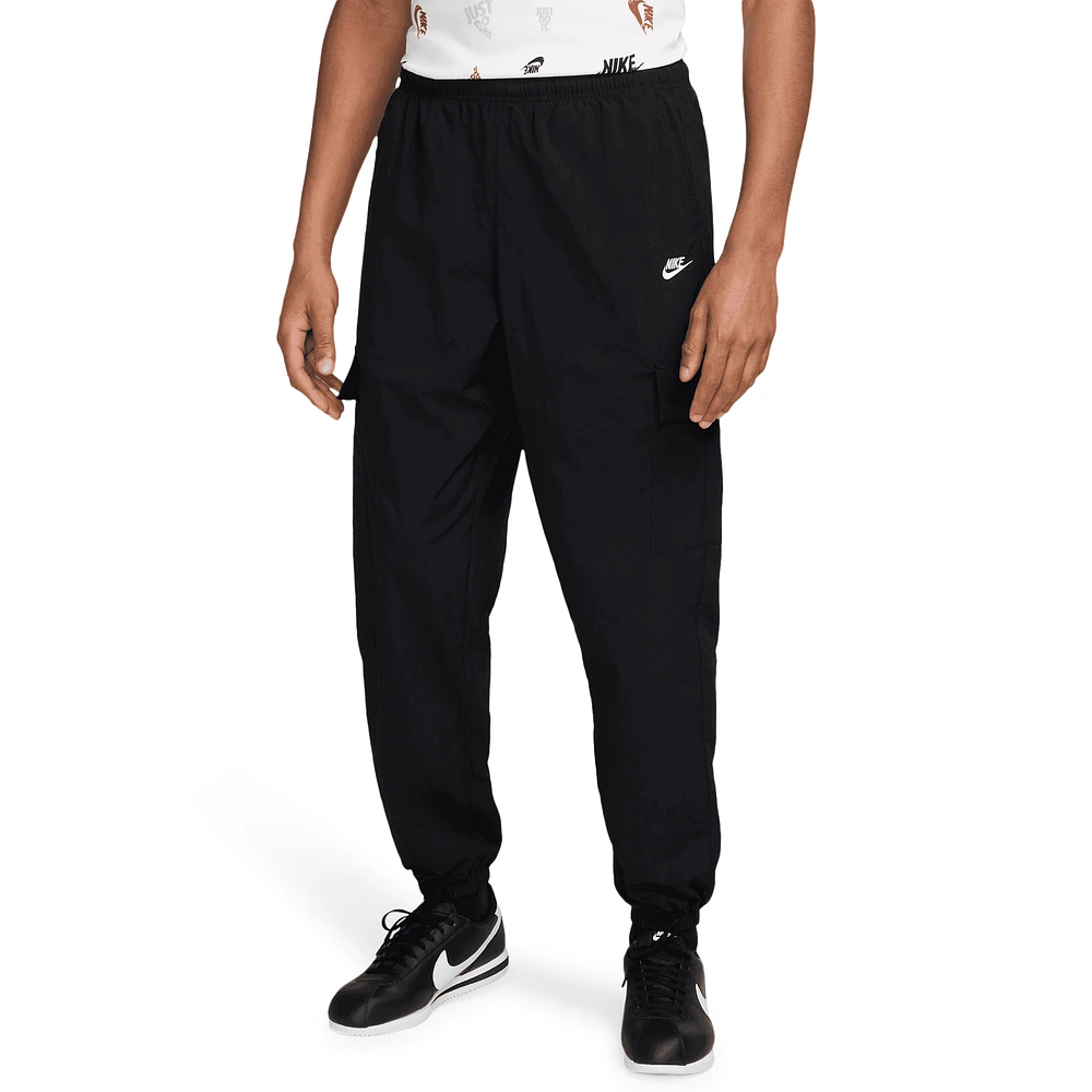 Nike Mens Nike Club Woven Cargo Pants - Mens Black/Black Size S