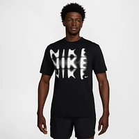 Nike Mens Dri-FIT UV Hyverse Short Sleeve T-Shirt - White/Black