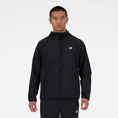 New Balance Mens SMU Athletics Woven Jacket - White/Black
