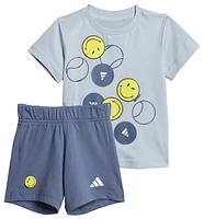 adidas Boys x Smiley World Summer Sports Shorts and Tee Set - Boys' Toddler Wonder Blue/Preloved Ink