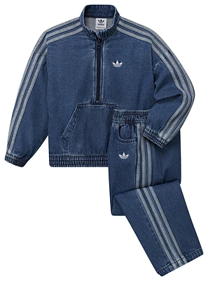 adidas Girls Denim Set - Girls' Preschool Blue/Blue