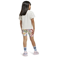 adidas Originals Girls x Liberty London Cycling Shorts and T-Shirt Set - Girls' Preschool Cloud White