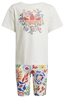 adidas Originals Girls x Liberty London Cycling Shorts and T-Shirt Set - Girls' Preschool Cloud White