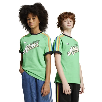 adidas Originals Boys adidas Originals 3 Stripe T-Shirt - Boys' Grade School Energy Green Size M