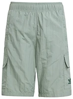 adidas Originals Boys Trefoil Essentials Lifestyle Cargo Shorts - Boys' Grade School Silver Green