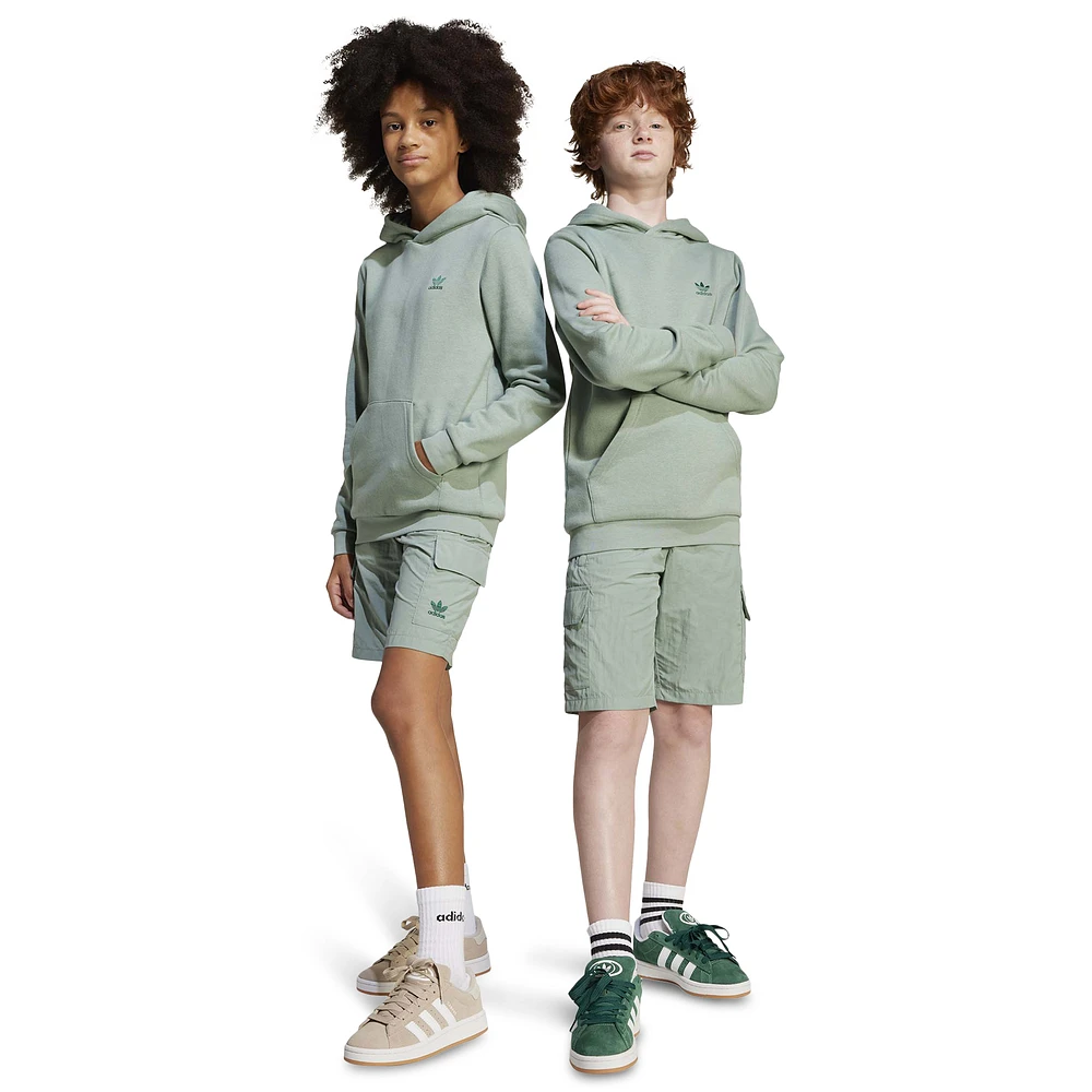 adidas Originals Boys Trefoil Essentials Lifestyle Cargo Shorts - Boys' Grade School Silver Green