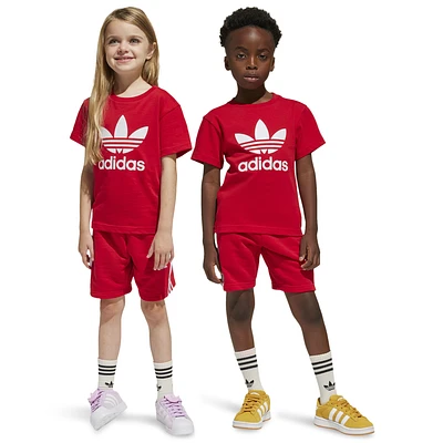 adidas Originals Boys adicolor Trefoil Shorts and T-Shirt Set - Boys' Preschool Better Scarlet