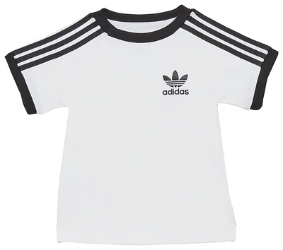 adidas Originals Boys adicolor 3-Stripes SS Lifestyle Tee - Boys' Toddler White