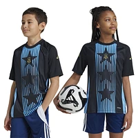 adidas Boys Argentina Pre-Match SS Jersey - Boys' Grade School Black/Blue Burst