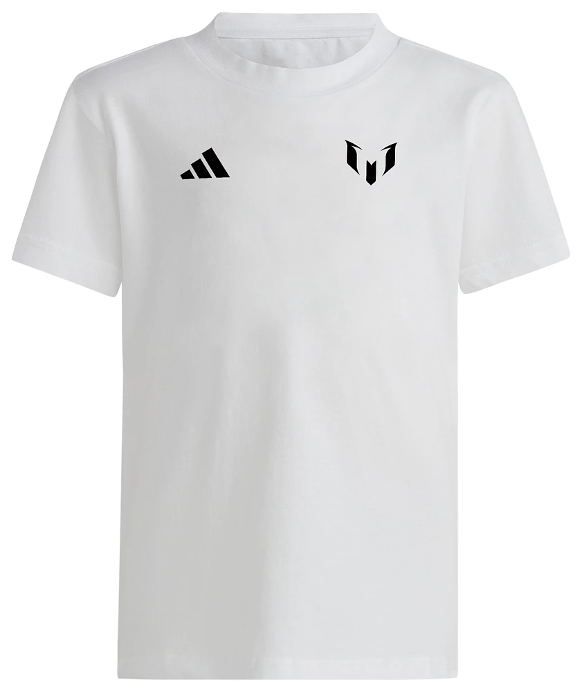 adidas Boys Messi Miami T-Shirt - Boys' Grade School White/Black