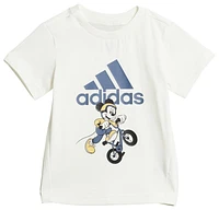 adidas Boys Disney Mickey Mouse T-Shirt and Shorts Set - Boys' Toddler Off White/Preloved Ink/Semi Spark