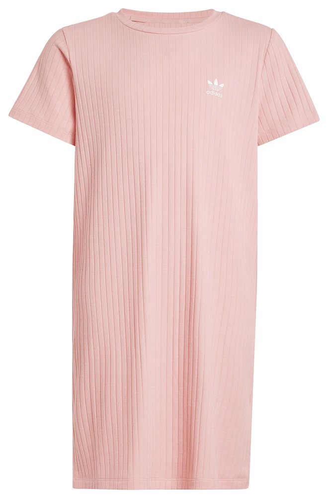 adidas Originals Girls adidas Originals Rib Knit Dress - Girls' Grade School Semi Pink Spark Size S