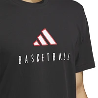 adidas Mens Worldwide Hoops Logo Graphic Basketball Tee