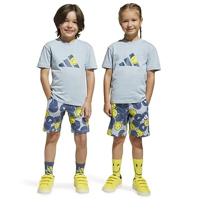 adidas Boys x Smiley World Summer Sportswear T-Shirt Set - Boys' Preschool Wonder Blue/Preloved Ink