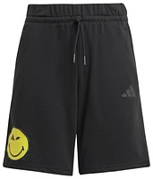 adidas Boys x Smiley World Sportswear Shorts - Boys' Grade School Black/Bright Yellow