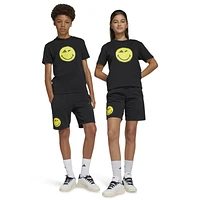 adidas Boys x Smiley World Sportswear Shorts - Boys' Grade School Black/Bright Yellow