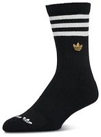 adidas Originals 3 Stripe Crew Socks - Adult Black/Off White/Gold Metallic