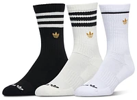 adidas Originals 3 Stripe Crew Socks - Adult Black/Off White/Gold Metallic