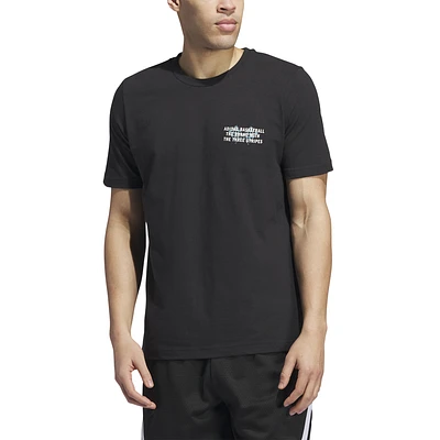 adidas Mens adidas Nite Baller T-Shirt - Mens Black/White Size M