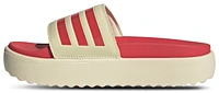 adidas Womens Adilette Platform Swimming Slides - Shoes Warm Vanilla/Semi Lucid Red/Semi Red