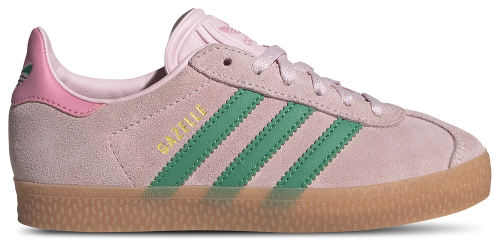 adidas Originals Girls Gazelle - Girls' Preschool Shoes Clear Pink/Bliss Pink/Court Green