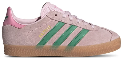 adidas Originals Girls Gazelle - Girls' Preschool Shoes Clear Pink/Bliss Pink/Court Green