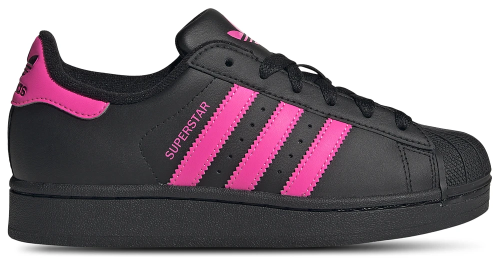 adidas Originals Girls Superstar II - Girls' Grade School Basketball Shoes Black/Pink
