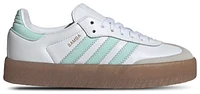 adidas Originals Girls Sambae - Girls' Grade School Shoes White/Clear Mint/Metallic Gold
