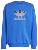 adidas Originals Boys Trefoil Crew Sweatshirt - Boys' Grade School Black/Blue