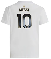 adidas Boys Lionel Messi adidas Argentina Messi T-Shirt - Boys' Grade School White/Black Size L