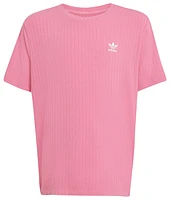 adidas Originals Boys Trefoil Wide Rib T-Shirt - Boys' Grade School Pink Fusion/White