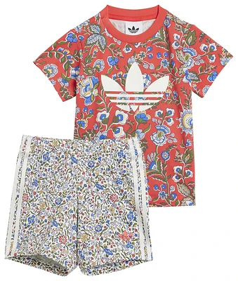 adidas Originals Boys x Liberty London Shorts & T-Shirt Set - Boys' Toddler Multicolor/Semi Lucid Red